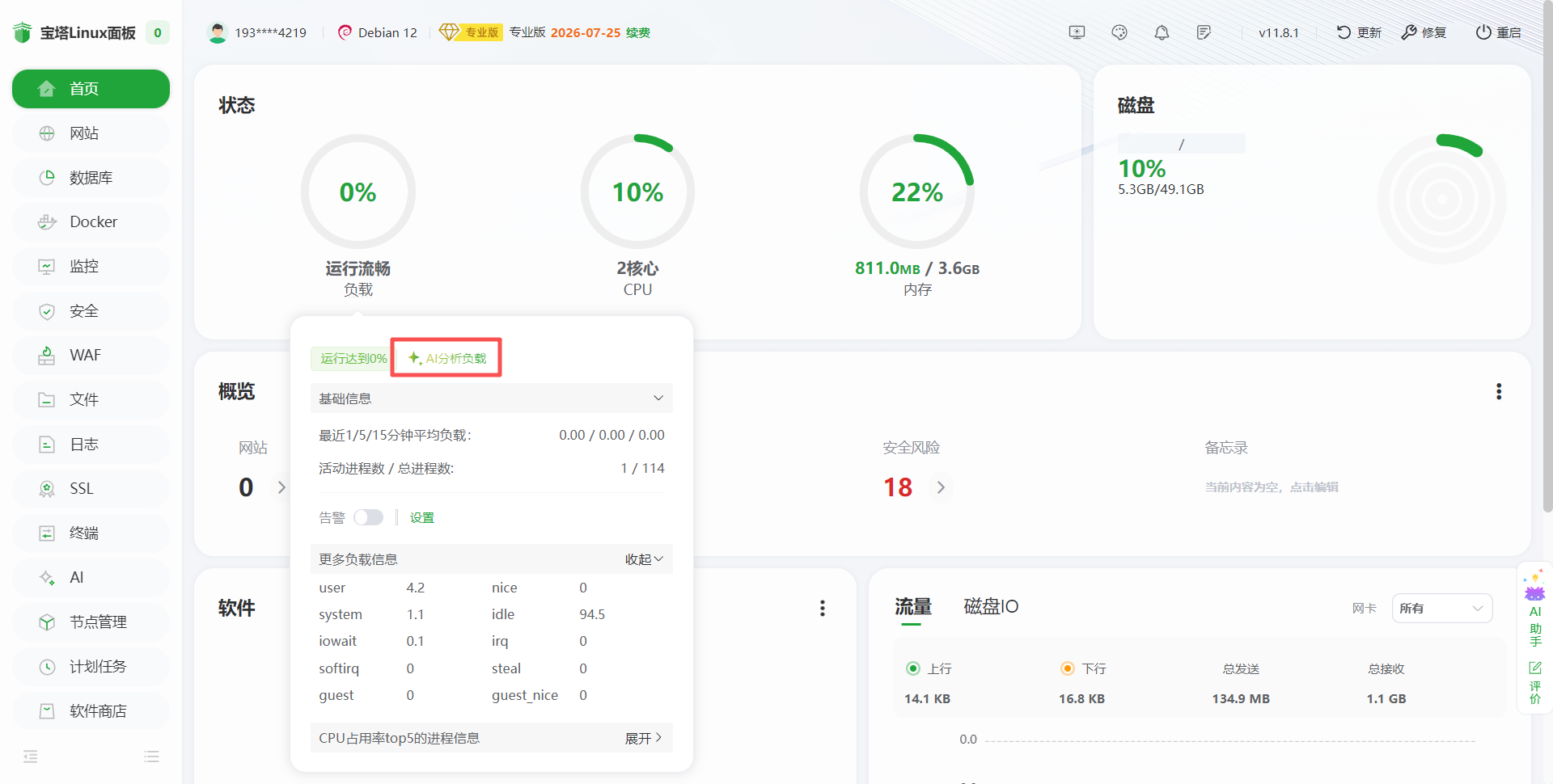 首页 AI 分析