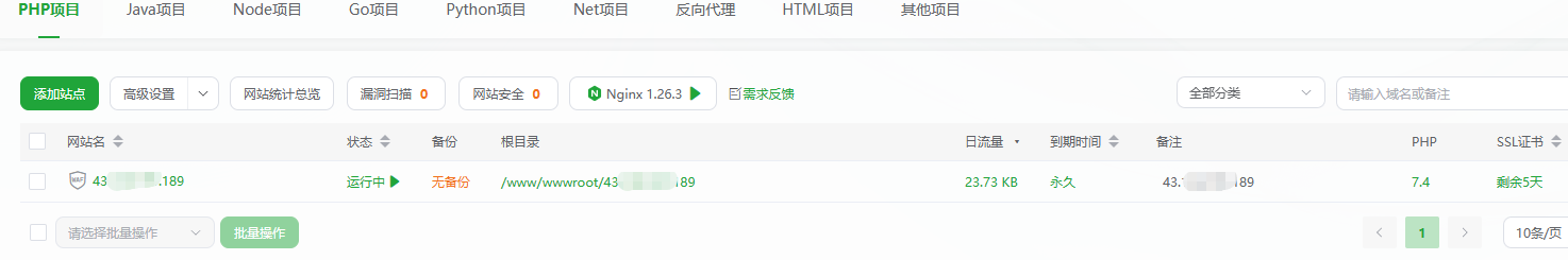 ThinkPHP项目列表