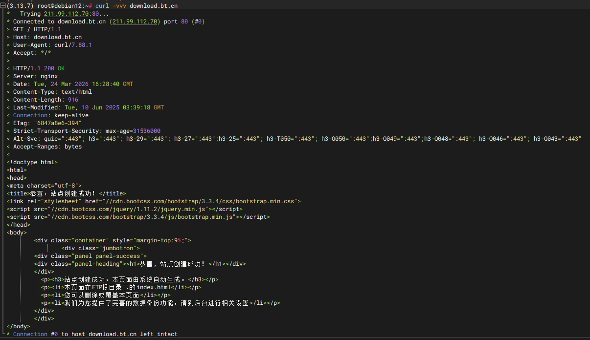 DNS 修复后正常返回示例