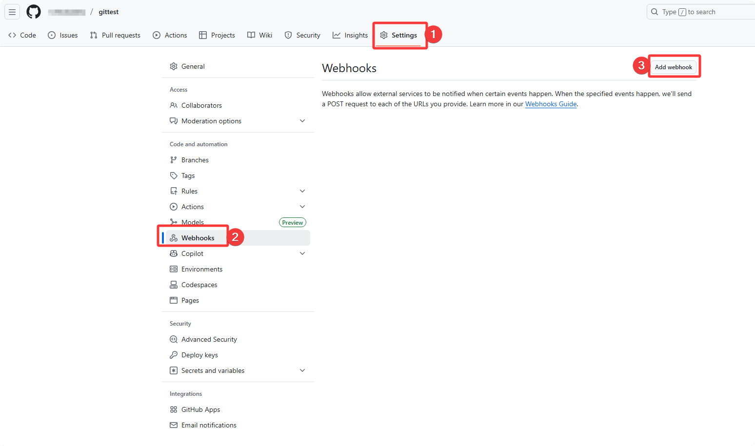 GitHub 设置 Webhook